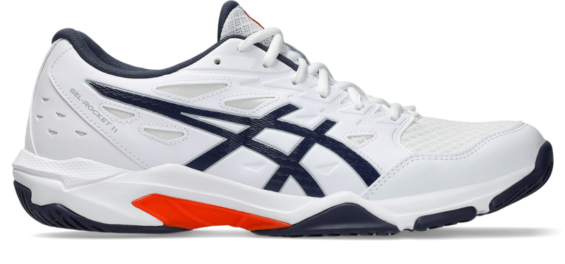 Asics Mens Gel Rocket 11 Indoor Court Shoes - White/Indigo Fog