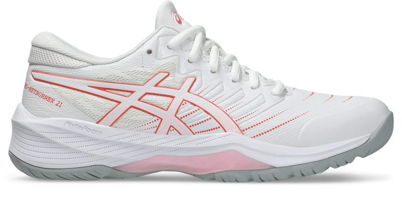 Asics Womens Gel Netburner 21 (D Width) Bio - White/Papaya