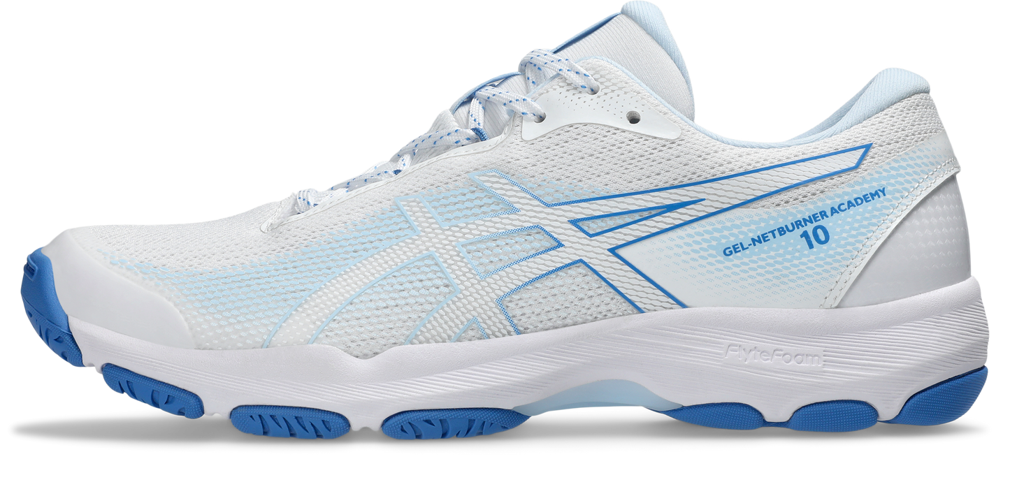 Asics Womens Gel Netburner Academy 10 - White/Light Blue