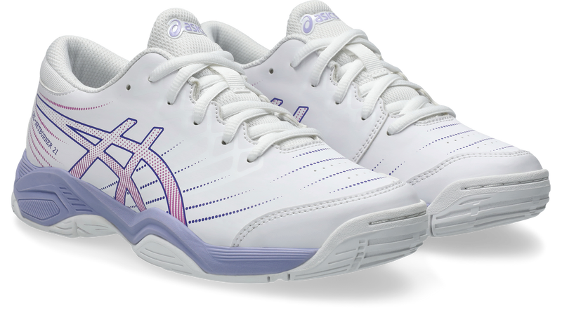 Asics Kid's Gel Netburner 21 GS - White/Blue Violet