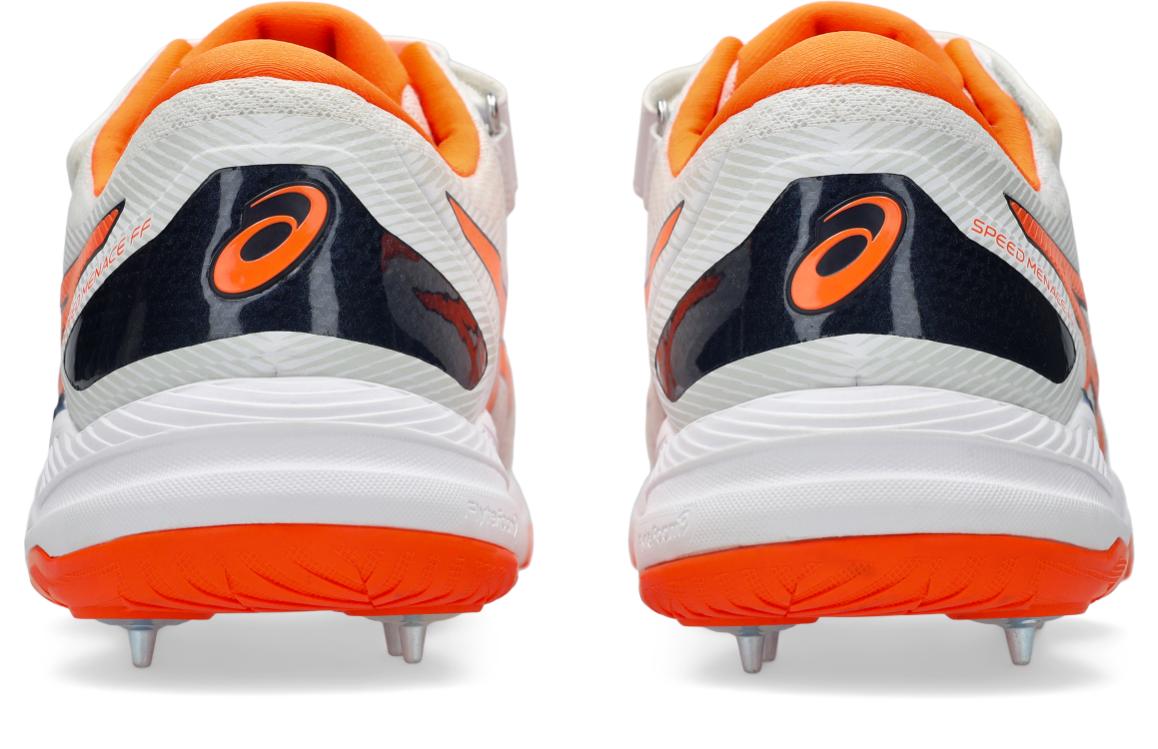 Asis Mens Speed Menace FF Cricket Shoe - White/Shocking Orange