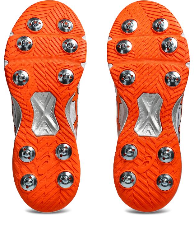 Asis Mens Speed Menace FF Cricket Shoe - White/Shocking Orange