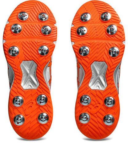 Asis Mens Speed Menace FF Cricket Shoe - White/Shocking Orange