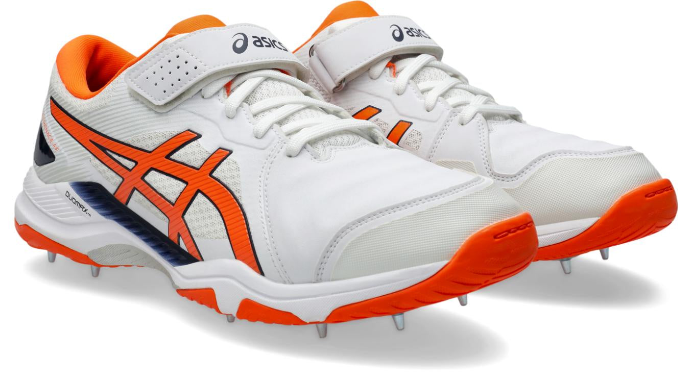 Asis Mens Speed Menace FF Cricket Shoe - White/Shocking Orange