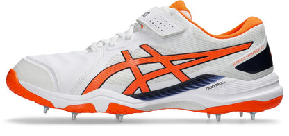 Asis Mens Speed Menace FF Cricket Shoe - White/Shocking Orange