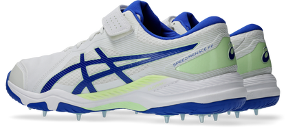 Asis Mens Speed Menace FF Cricket Shoe - White/Neon Blue