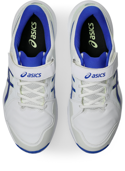 Asis Mens Speed Menace FF Cricket Shoe - White/Neon Blue