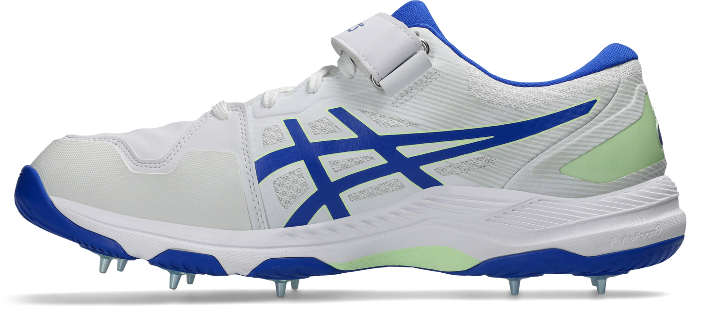 Asis Mens Speed Menace FF Cricket Shoe - White/Neon Blue