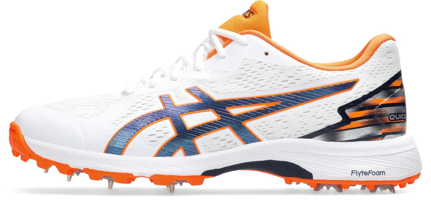 Asics Mens Quick Single Cricket Shoe - White/Midnight
