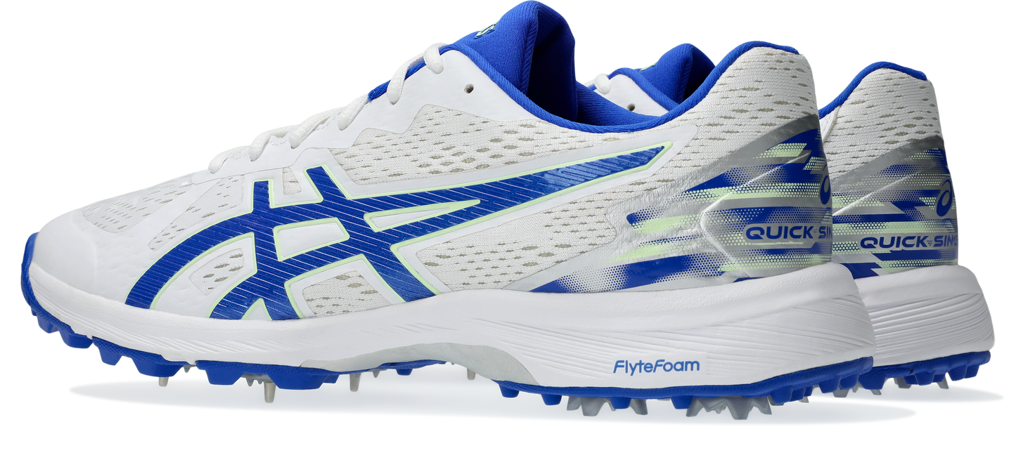 Asics Mens Quick Single - White/Neon Blue