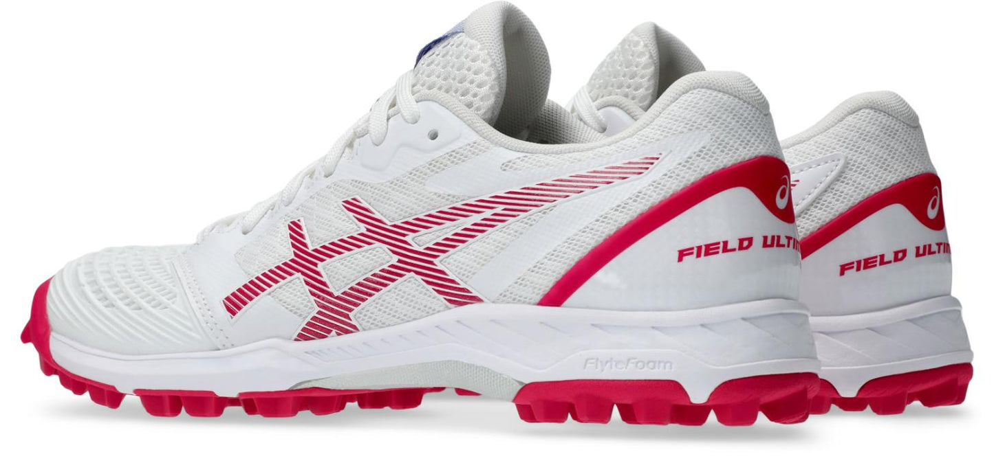 Asics Womens Field Ultimate FF Turf and Hockey Shoe - White/Bright Rose