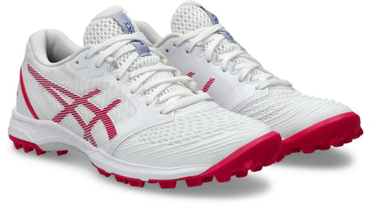 Asics Womens Field Ultimate FF Turf and Hockey Shoe - White/Bright Rose
