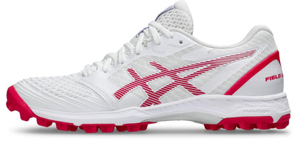 Asics Womens Field Ultimate FF Turf and Hockey Shoe - White/Bright Rose