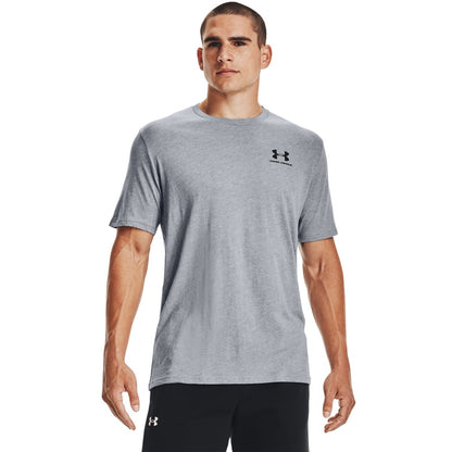 Under Armour Mens Sportstyle LC SS Tee - Steel Light Heather/Black