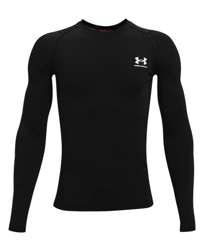 Under Armour Boys Heat Gear Armour Long Sleeve Top - Black