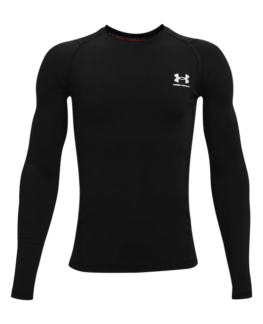 Under Armour Boys Heat Gear Armour Long Sleeve Top - Black
