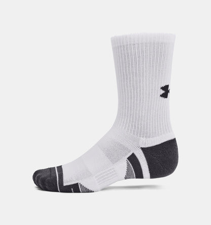 Under Armour Unisex PerformanceTech 3pk Crew - White/White/Jet Grey