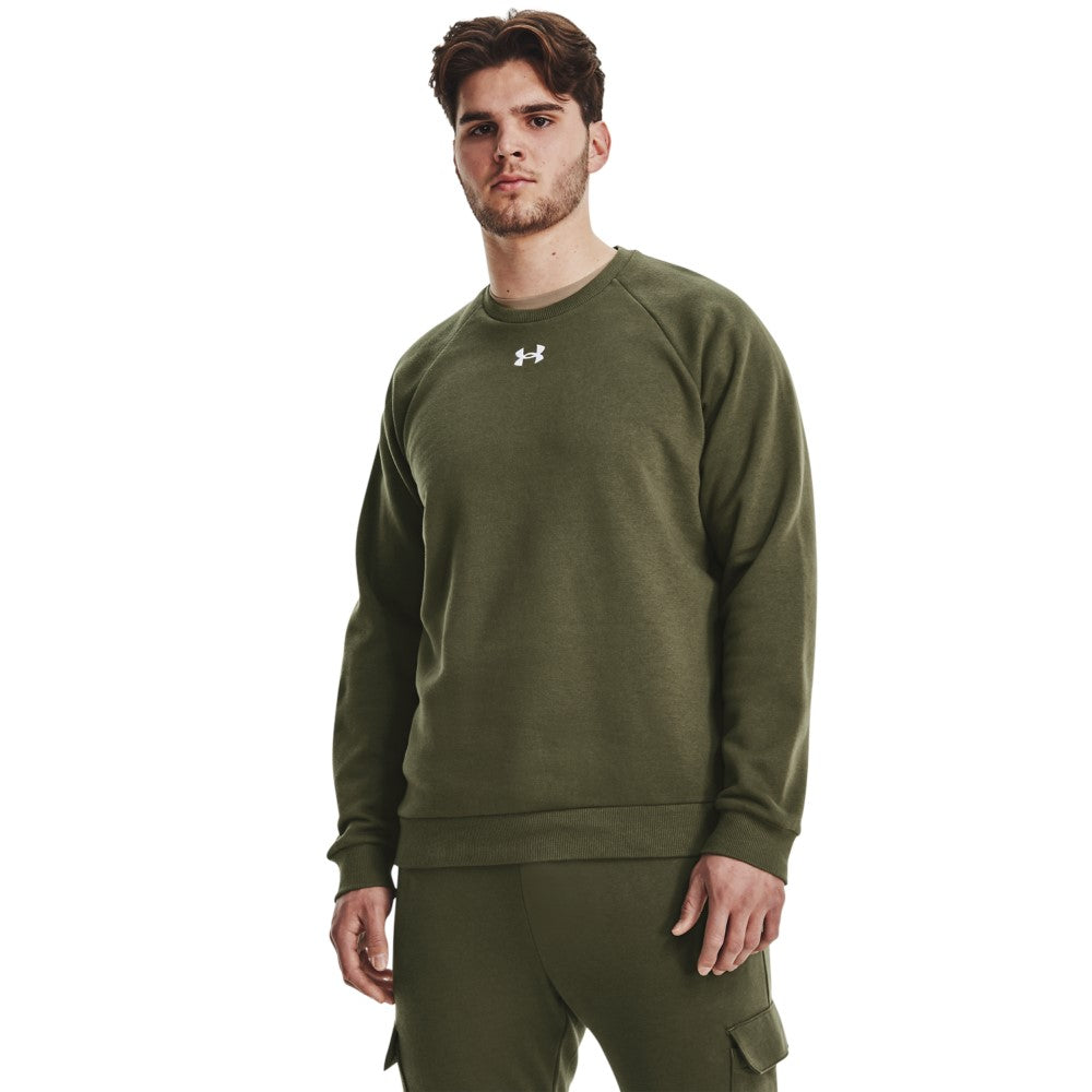 Under Armour Men's Rival Fleece Crew - MarineODGreen/White