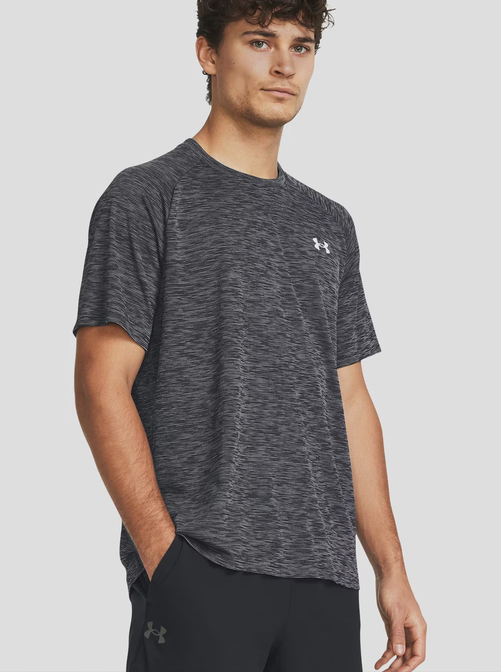 Under Armour Mens Tech Textured Tee - Black/White