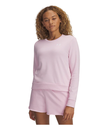 Under Armour Womens Rival Terry Crew - Prime Pink/White