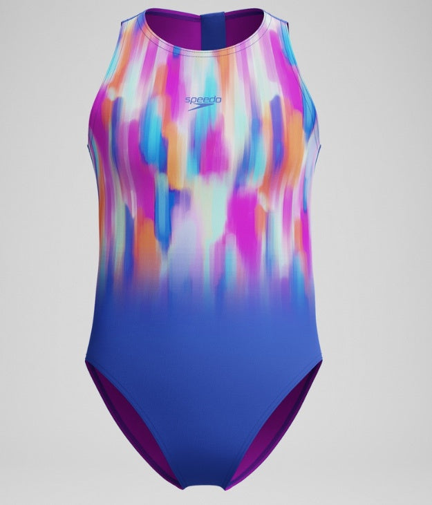 Speedo Girls Hydrasuit - Blue/Pink