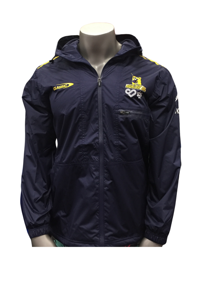 Highlanders mens Super Rugby Wet Weather Jacket with Hood