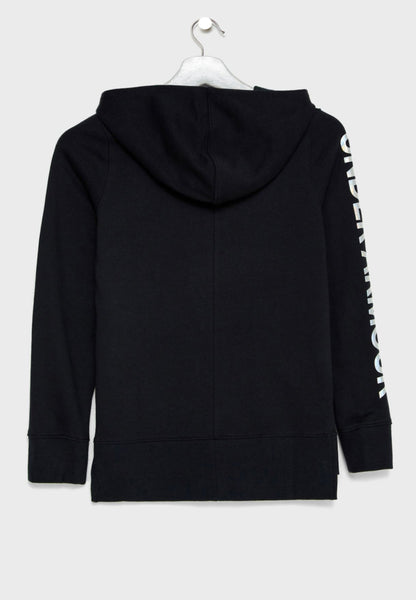 Under Armour Girls Full Zip Rival Fleece Hoody - Black