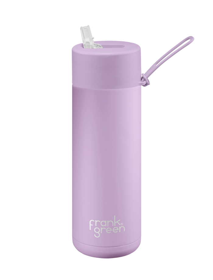 Frank Green 20oz Stainless Steel Ceramic Reusable Bottle with Straw Lid - Lilac Haze