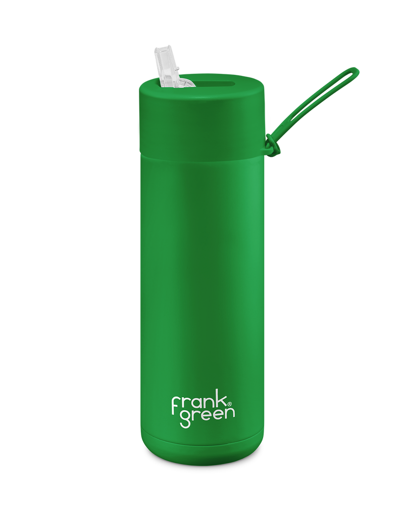Frank Green 20oz Stainless Steel Ceramic Reusable Bottle with Straw Lid - Evergreen