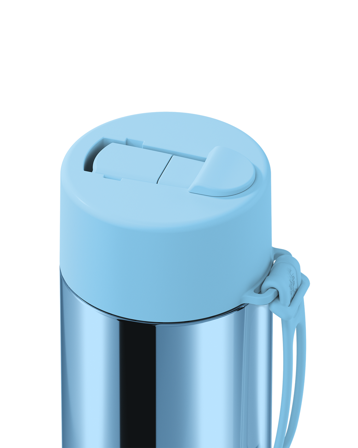 Frank Green Chrome Ceramic Reusable Drink Bottle (595ml) - Chrome Light Blue/Sky Blue