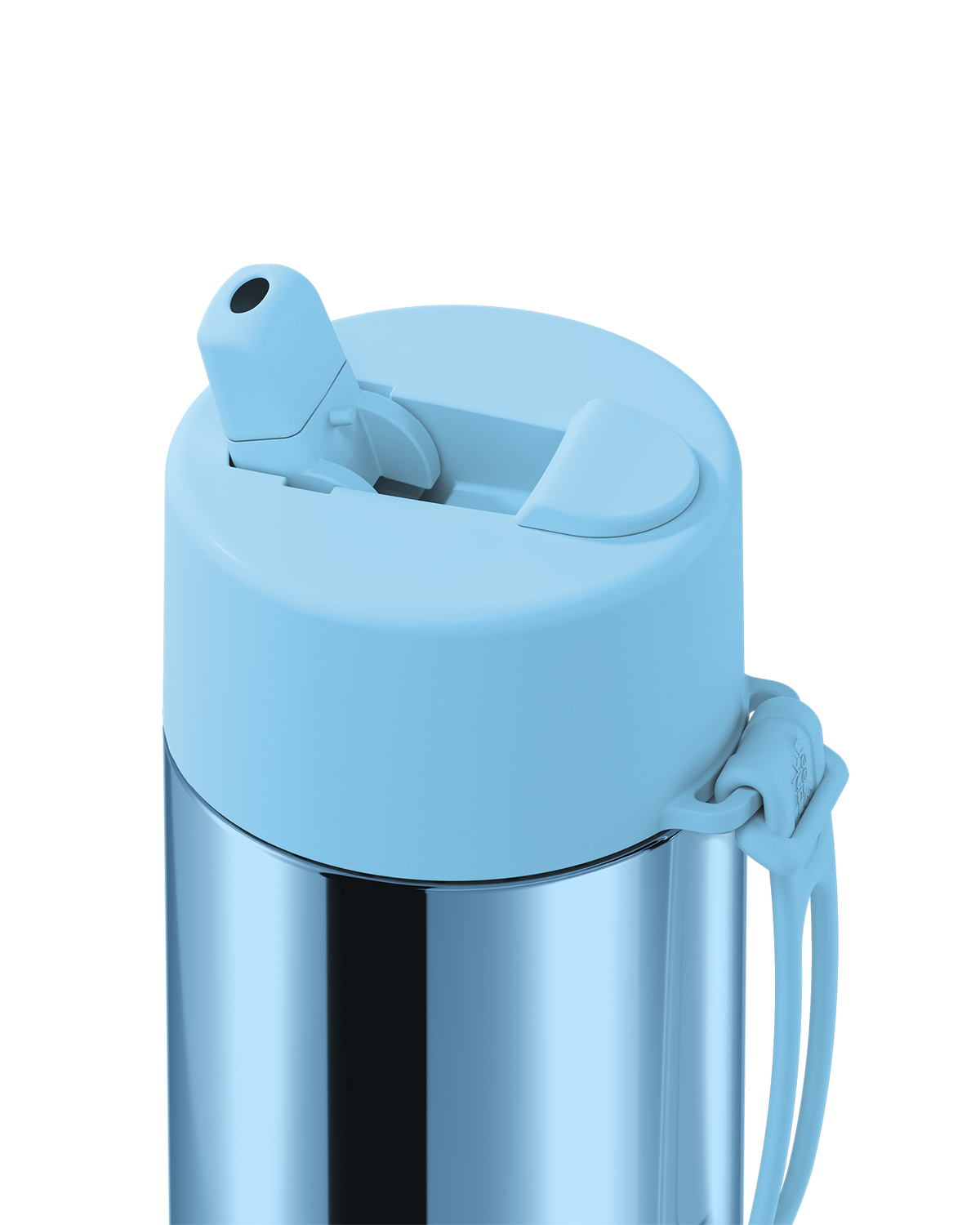 Frank Green Chrome Ceramic Reusable Drink Bottle (595ml) - Chrome Light Blue/Sky Blue