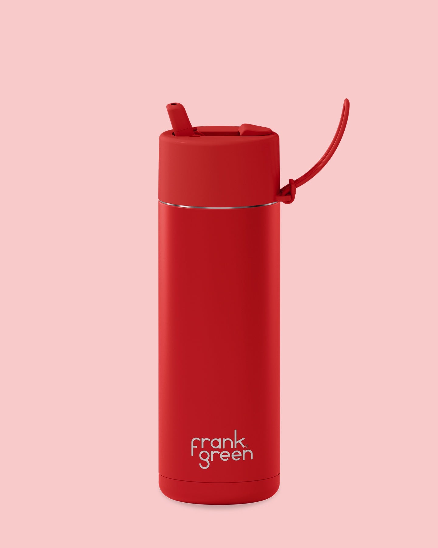 Frank Green 20oz Stainless Steel Ceramic Reusable Bottle with Flip Straw Lid - Atomic Red