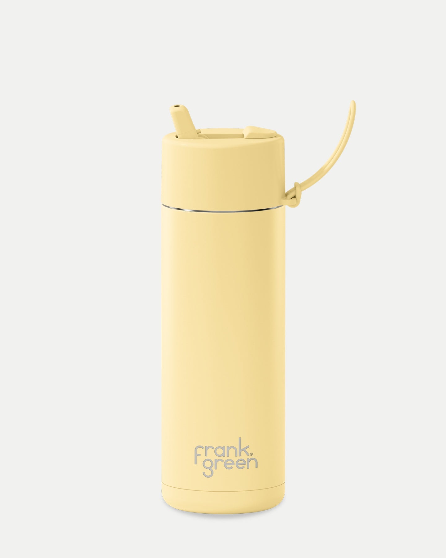 Frank Green 20oz Stainless Steel Ceramic Reusable Bottle with Flip Straw Lid- Buttermilk