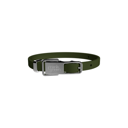 Frank Green Pet Collar + Name Tag - Khaki/Silver