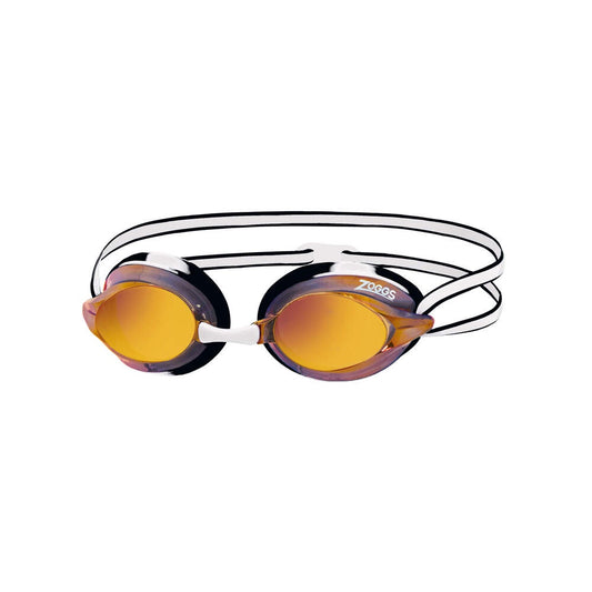 Zoggs Racespex Mirror Goggles - White/Black/Mirrored Orange