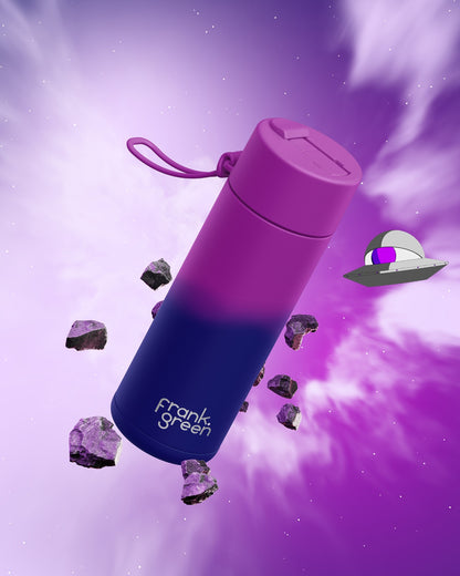Frank Green 740ml Ultralite Bottle Colour Change Twilight with Flip Straw Lid
