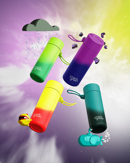 Frank Green 740ml Ultralite Bottle Colour Change Twilight with Flip Straw Lid