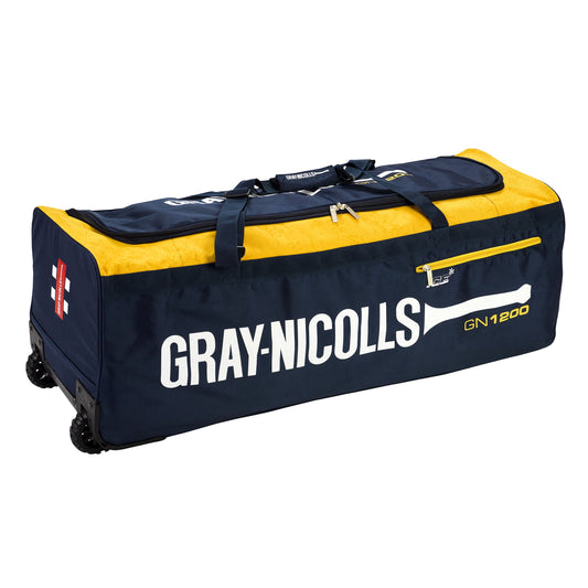 Gray Nicolls GN 1200 Cricket Wheel Bag - Navy/Yellow