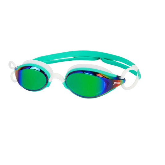 Zoggs Fusion Air Titanium Goggles - Turquoise/White/Mirrored