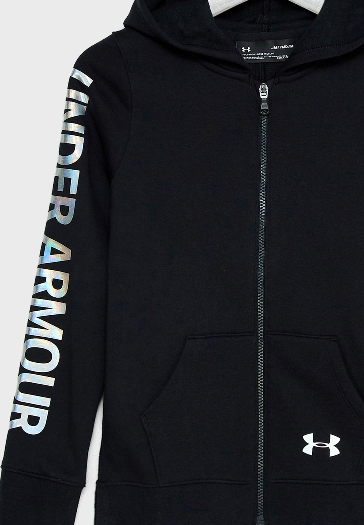Under Armour Girls Full Zip Rival Fleece Hoody - Black