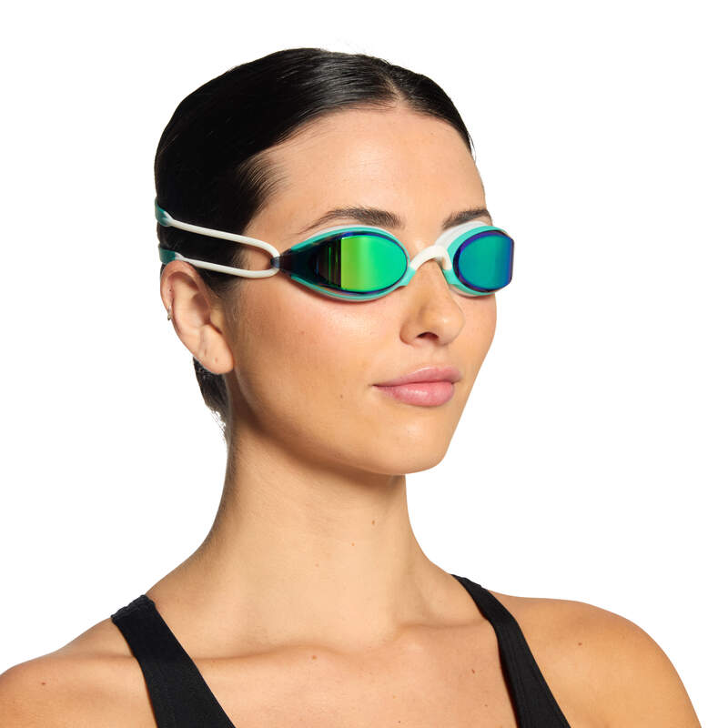 Zoggs Fusion Air Titanium Goggles - Turquoise/White/Mirrored