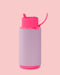 Frank Green 1L Bottle Neon Pink & Cactus Leather Sleeve Lilac Haze