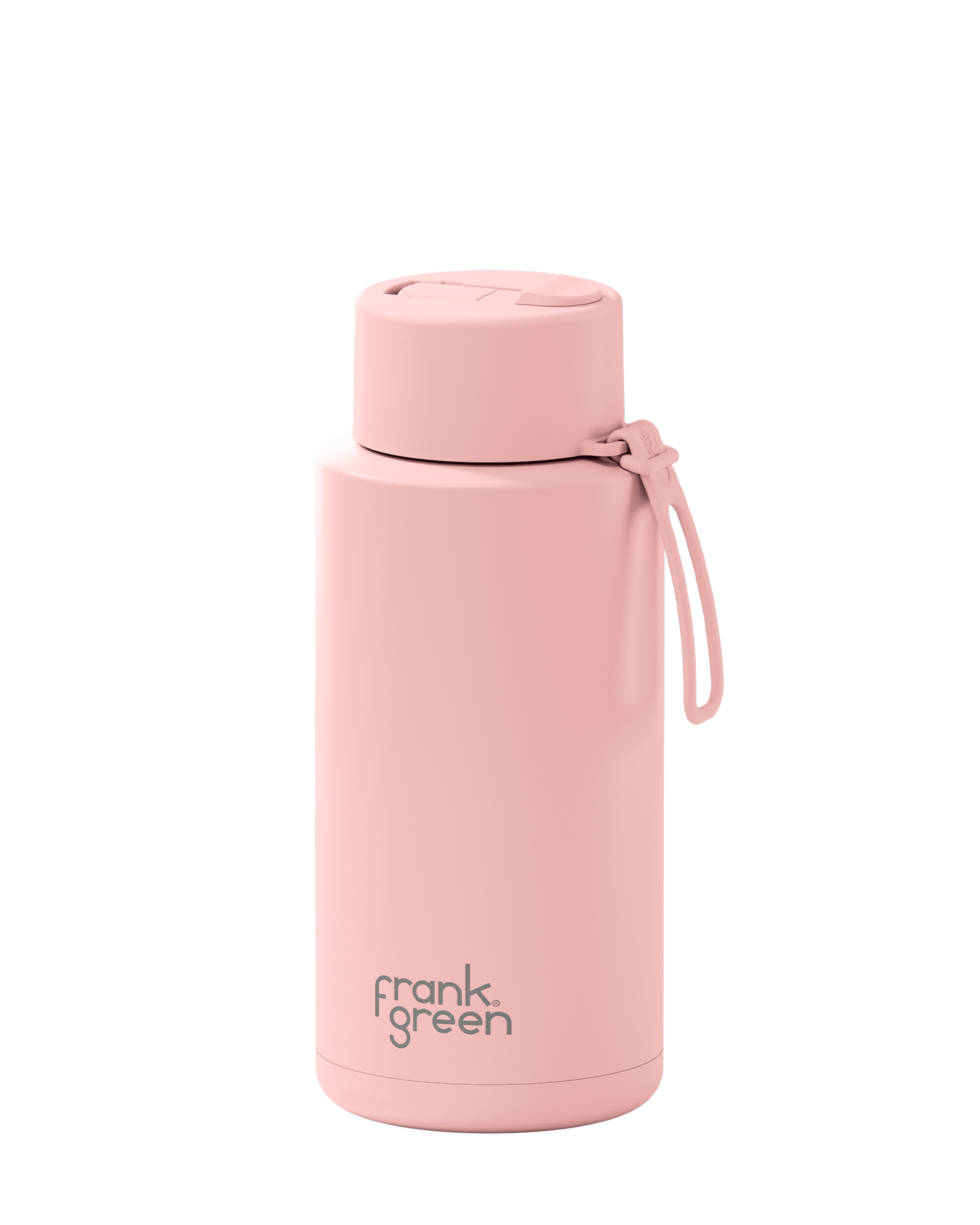 Frank Green 34oz Stainless Steel Ceramic Reusable Bottle With Flip Straw Lip- Blushed