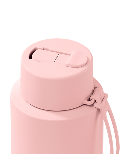 Frank Green 34oz Stainless Steel Ceramic Reusable Bottle With Flip Straw Lip- Blushed