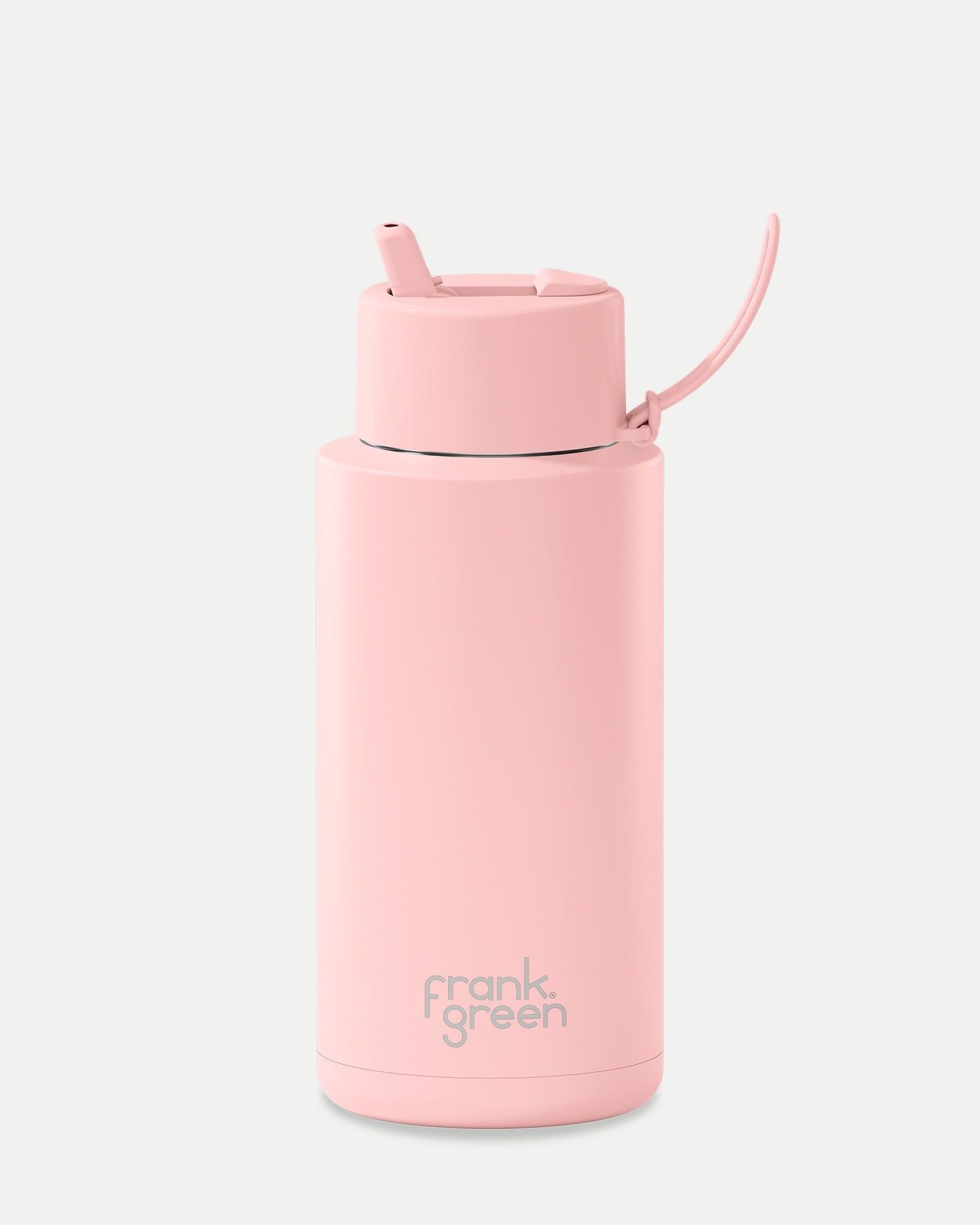 Frank Green 34oz Stainless Steel Ceramic Reusable Bottle With Flip Straw Lip- Blushed