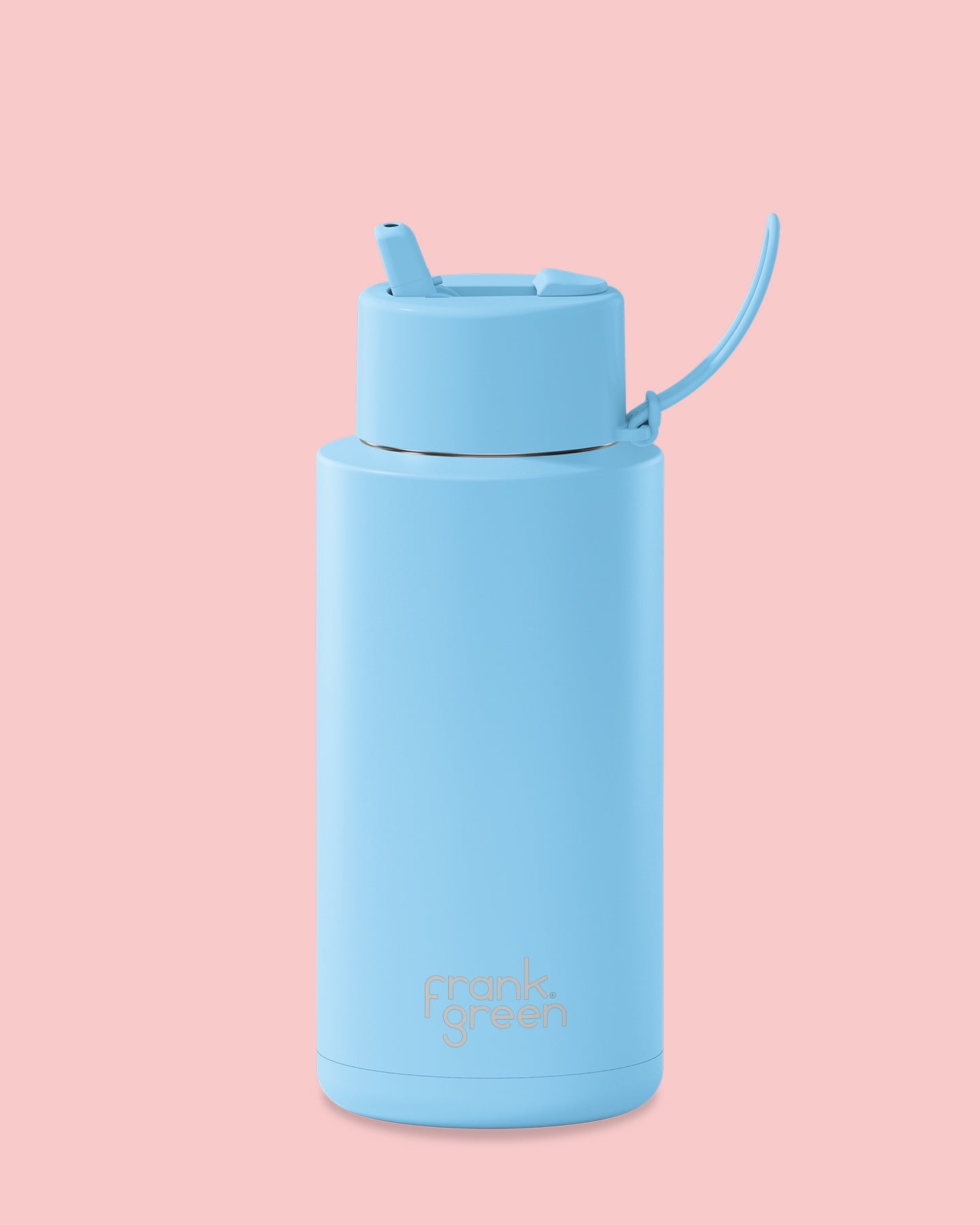 Frank Green 34oz Stainless Steel Ceramic Reusable Bottle with Flip Straw Lid - Sky Blue