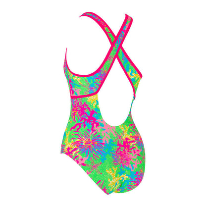 Zoggs Womens Open Water Silver Lined Crossback - Magic Green