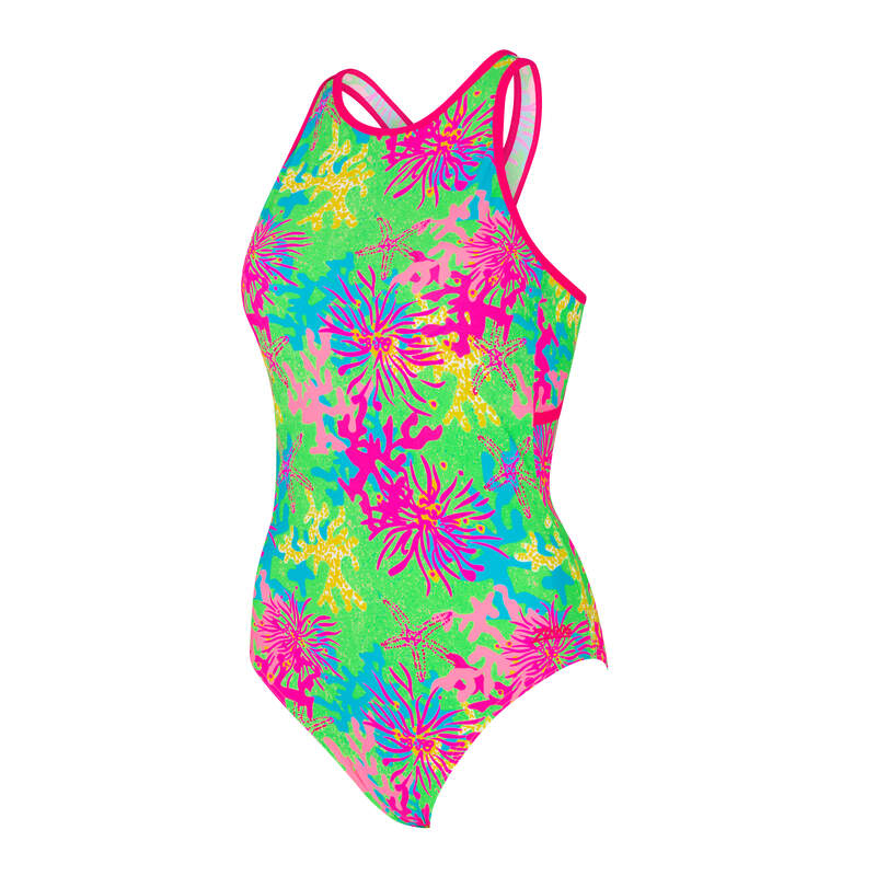 Zoggs Womens Open Water Silver Lined Crossback - Magic Green