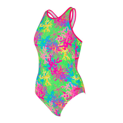 Zoggs Womens Open Water Silver Lined Crossback - Magic Green