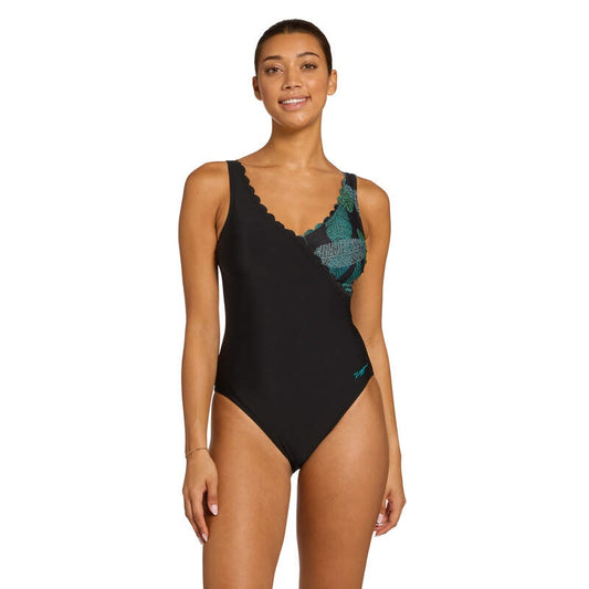 Zoggs Womens Scallop Classicback E+ - Evergreen
